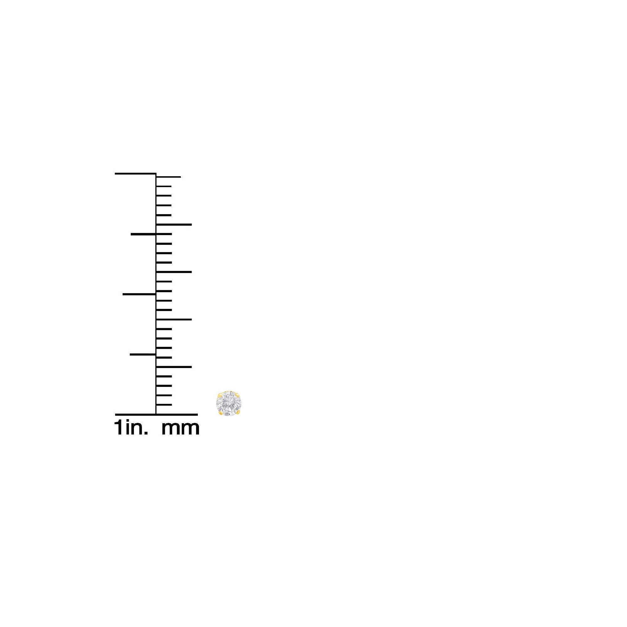 10K Yellow Gold 1/6 Cttw Round Brilliant-Cut Diamond Classic 4-Prong Stud Earrings