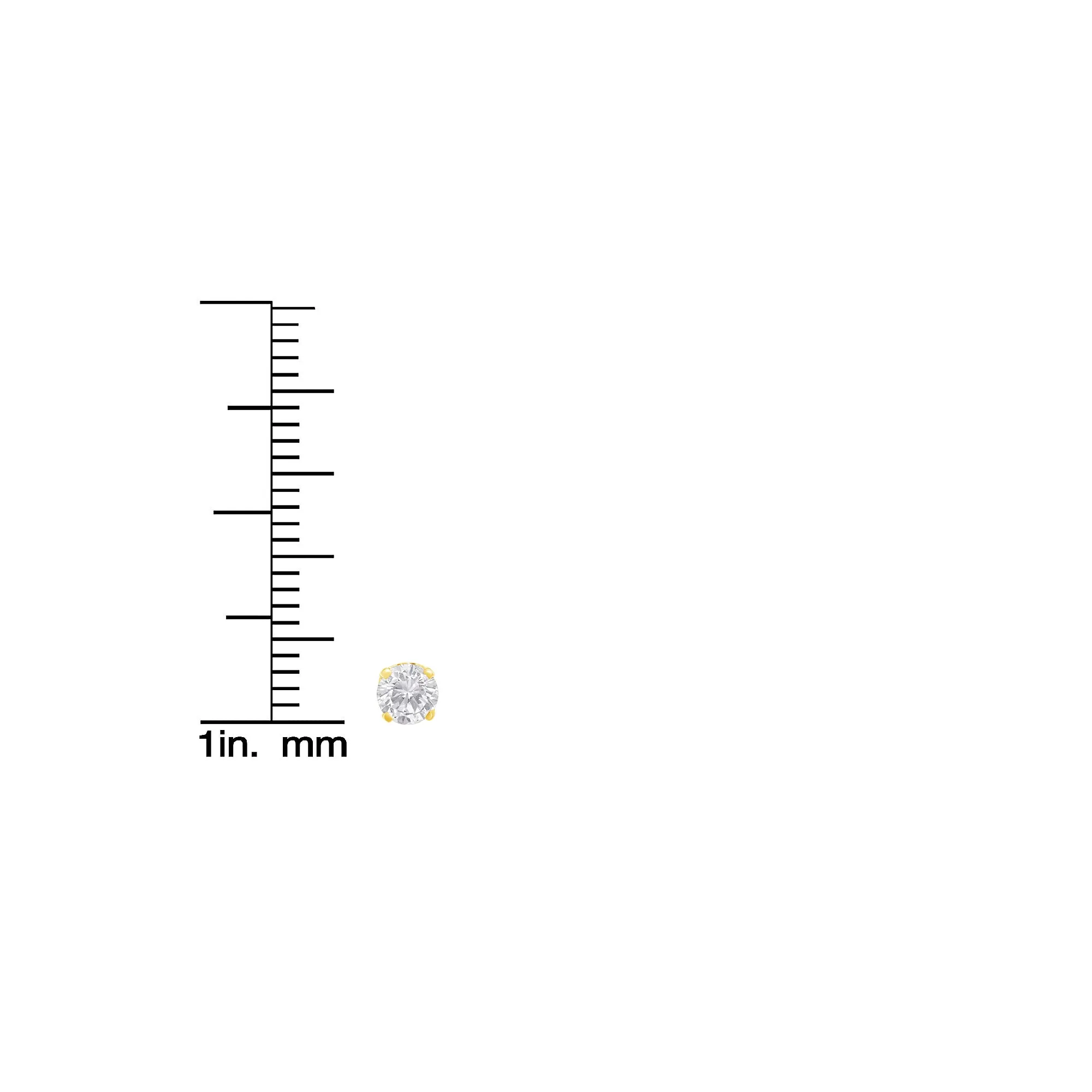 10K Yellow Gold 5/8 Cttw Round Brilliant-Cut Near Colorless Diamond Classic 4-Prong Stud Earrings