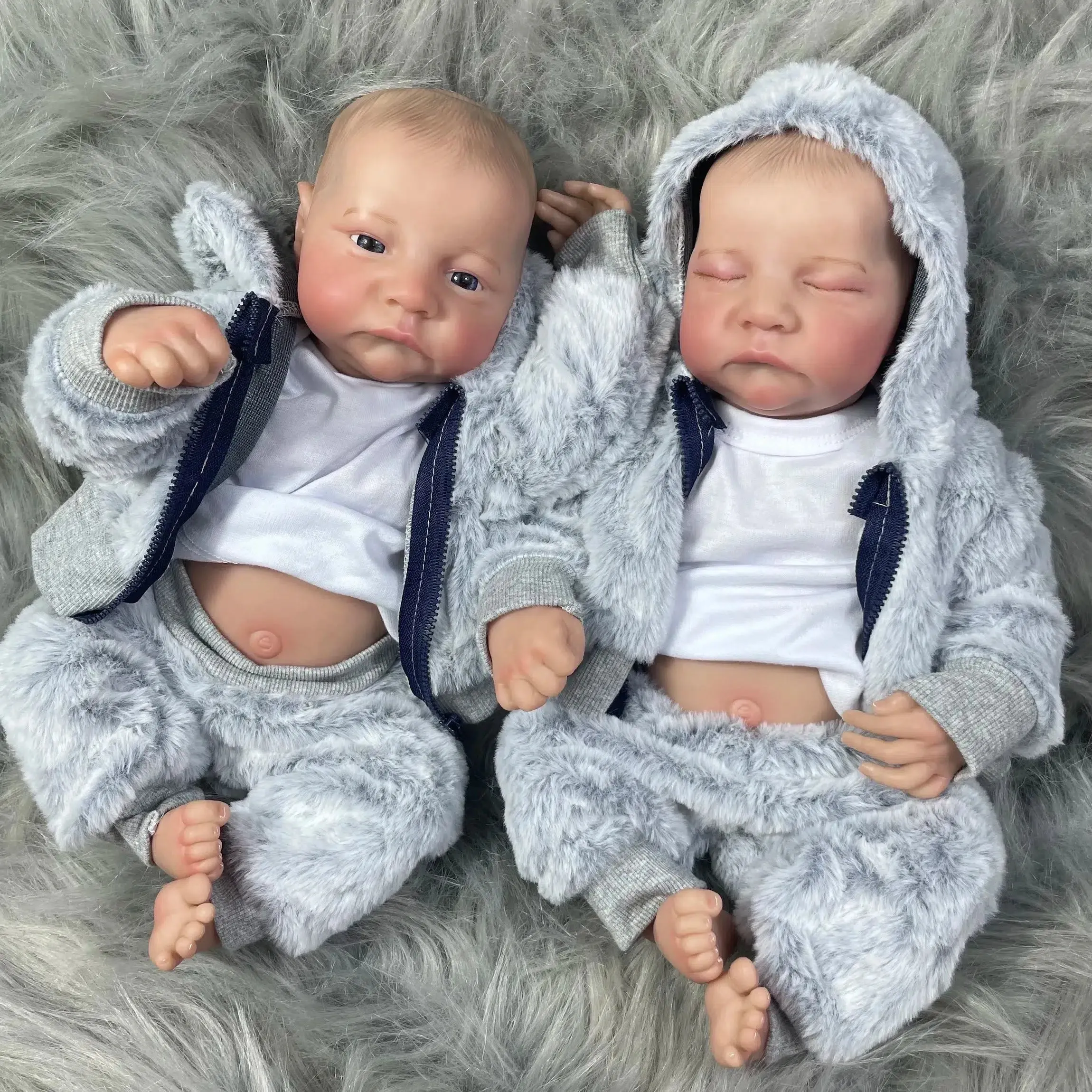 17-Inch Twins Reborn Baby Doll - Full Vinyl Body, Washable, Boys or Girls