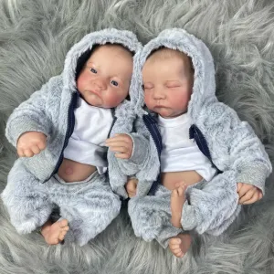 17-Inch Twins Reborn Baby Doll - Full Vinyl Body, Washable, Boys or Girls