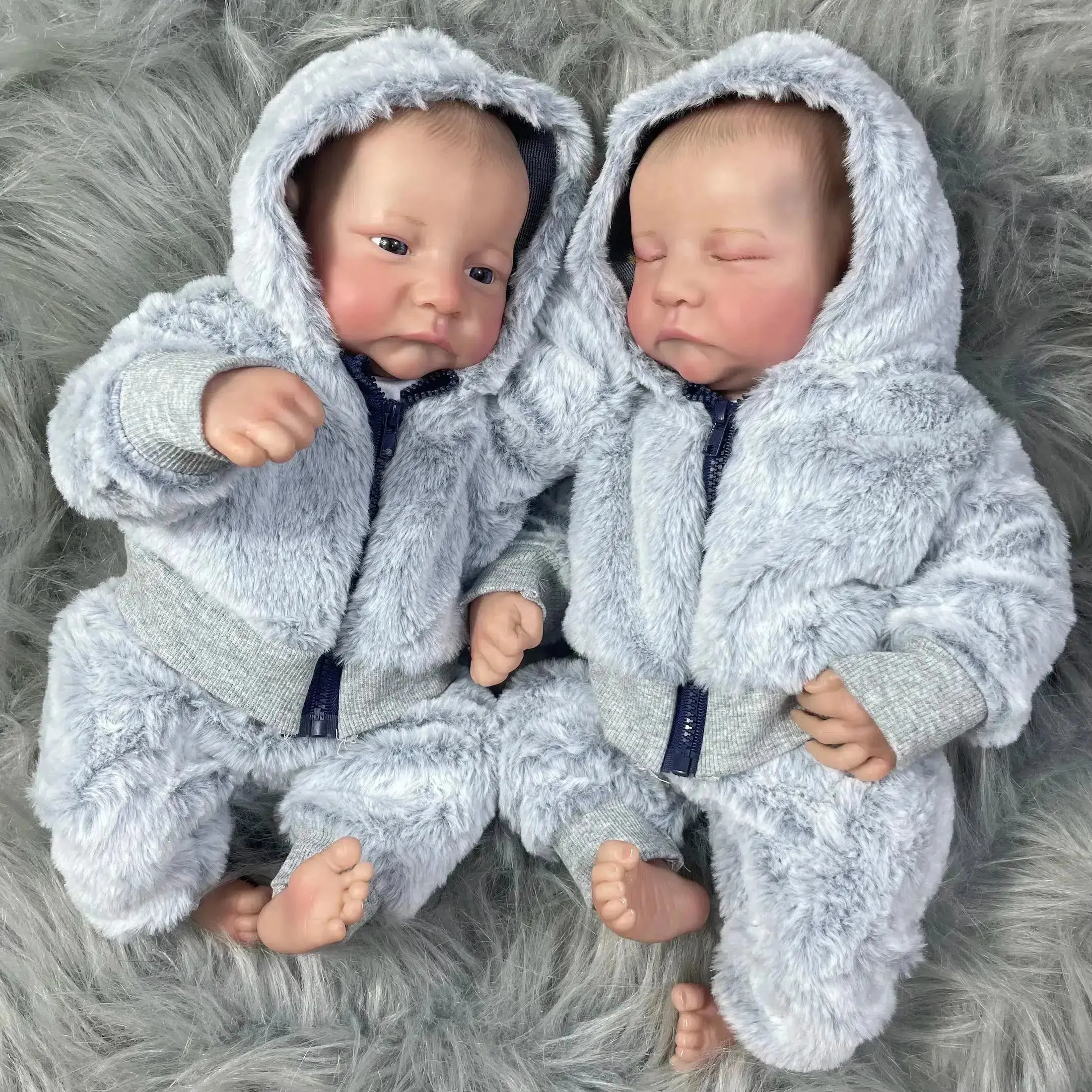 17-Inch Twins Reborn Baby Doll - Full Vinyl Body, Washable, Boys or Girls
