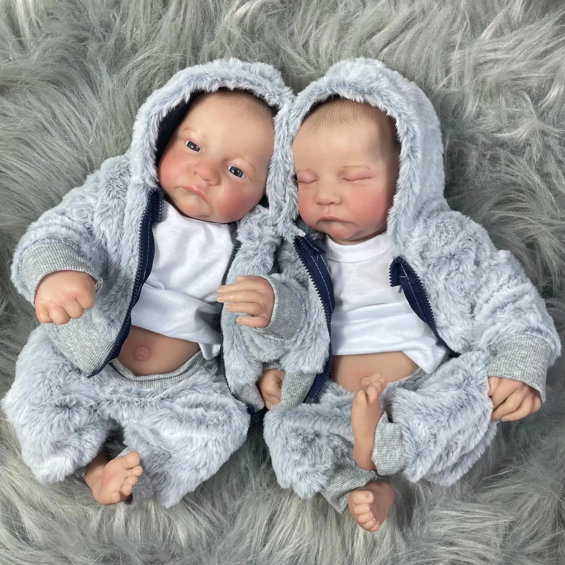17-Inch Twins Reborn Baby Doll - Full Vinyl Body, Washable, Boys or Girls