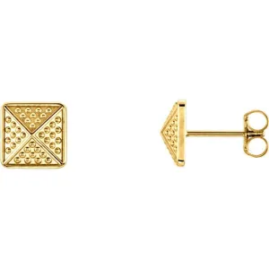 Beaded Pyramid 14K Gold Earrings