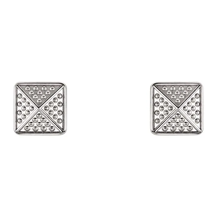 Beaded Pyramid 14K Gold Earrings