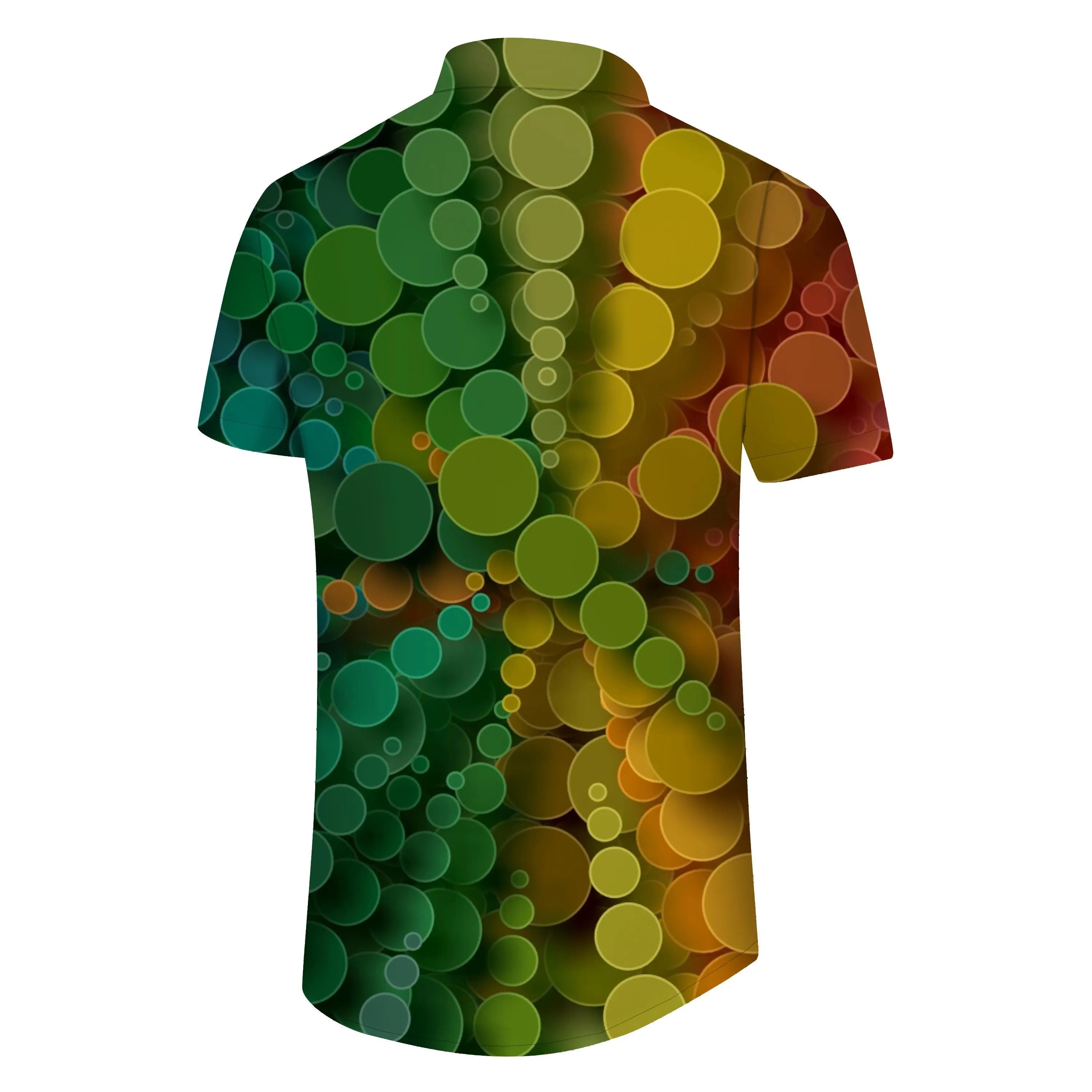 Colorful bubble print short sleeve Hawaiian collar lining men's beach shirt perfect casual button down shirt