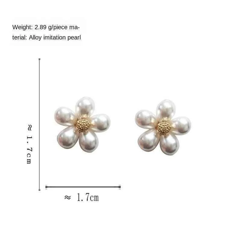 Earrings Charm Jewelry Faux Pearl Flower Fashion ET432