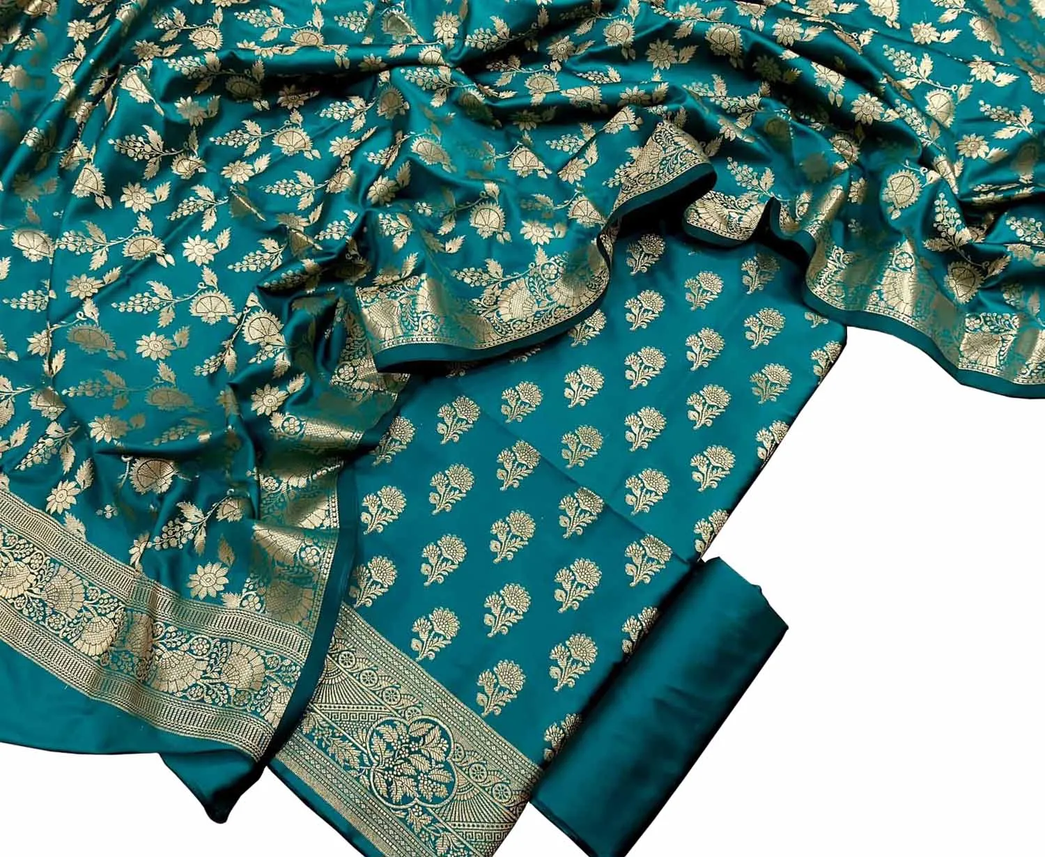 Elegant Blue Banarasi Silk Suit