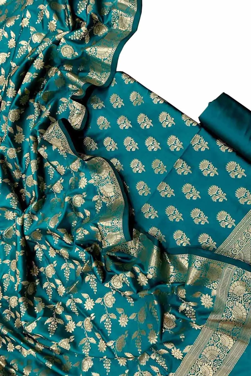 Elegant Blue Banarasi Silk Suit