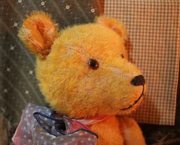 German Petz Jointed Golden Mohair Bear with Growler Adorable