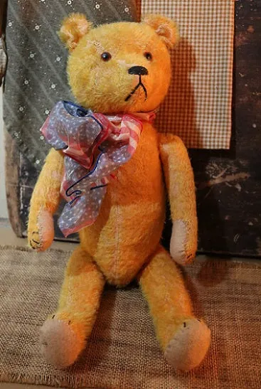 German Petz Jointed Golden Mohair Bear with Growler Adorable