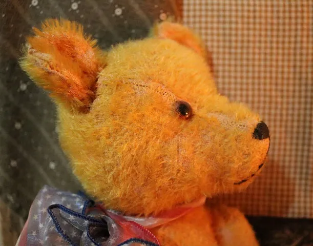 German Petz Jointed Golden Mohair Bear with Growler Adorable