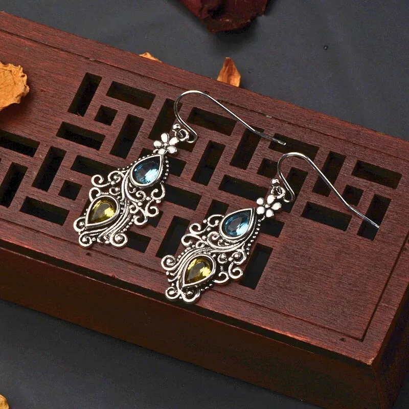 KOARI FILIGREE GEM EARRINGS