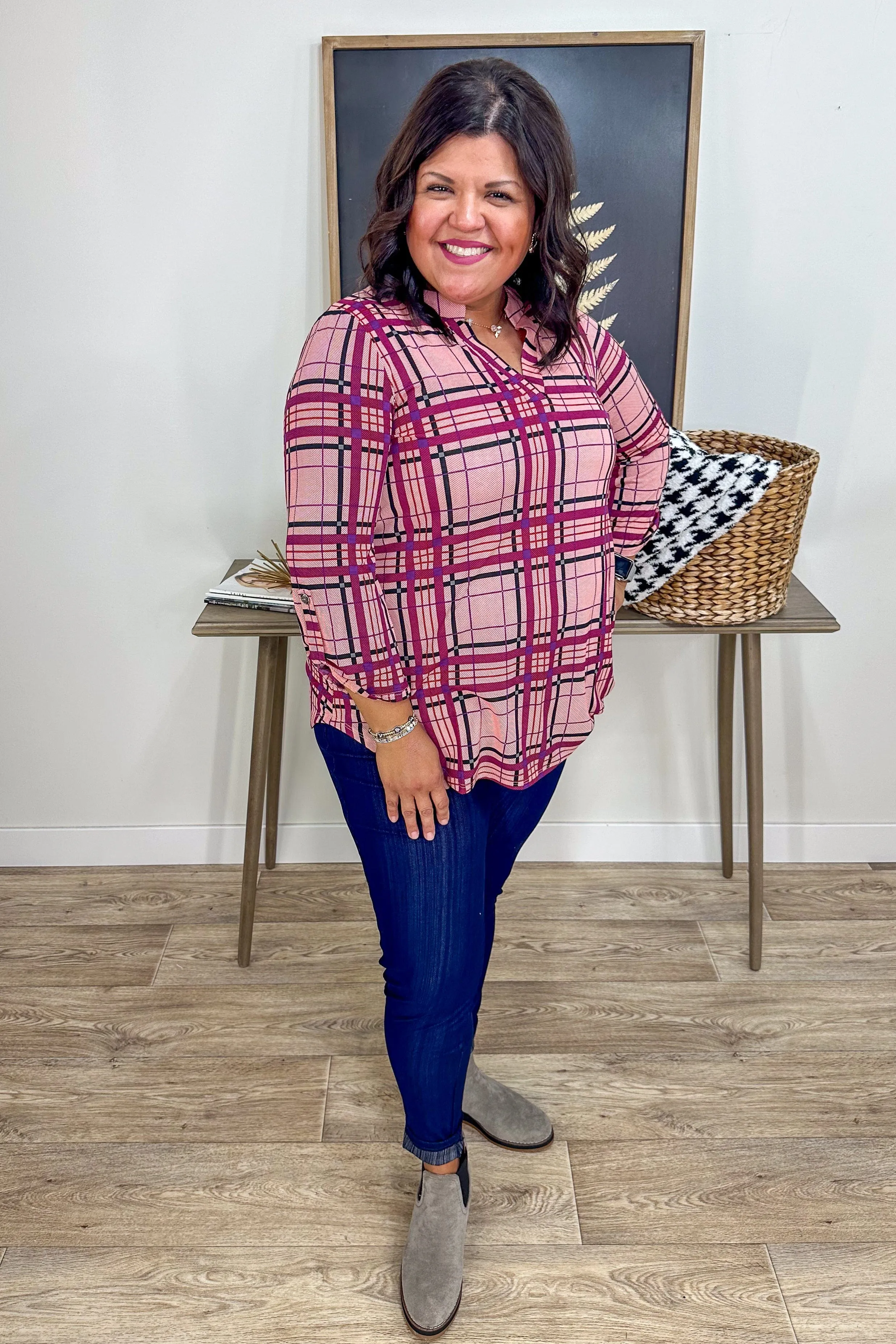 Mauve & Magenta Stripe Lizzy Blouse