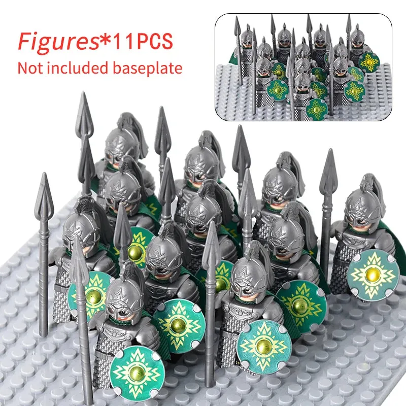 MOC Medieval Dwarf Warrior Elves Knights lotr Figures Building Blocks Accessories Armor Shield Weapon DIY Toys For Children gift