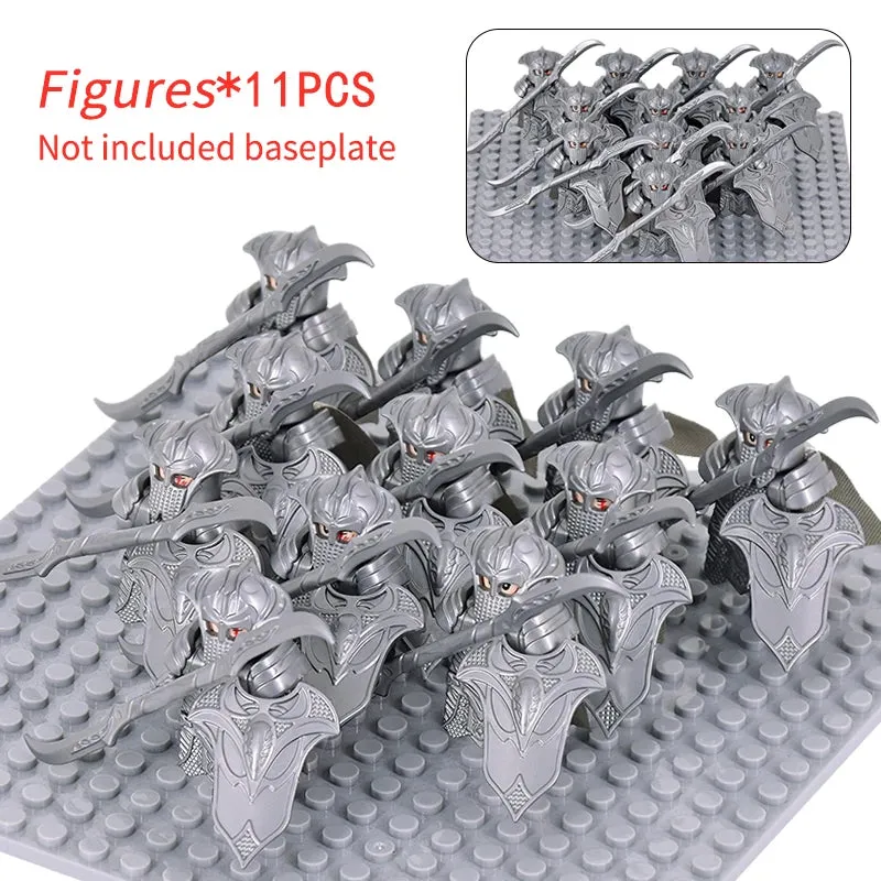 MOC Medieval Dwarf Warrior Elves Knights lotr Figures Building Blocks Accessories Armor Shield Weapon DIY Toys For Children gift