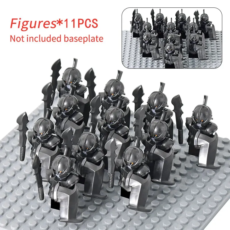 MOC Medieval Dwarf Warrior Elves Knights lotr Figures Building Blocks Accessories Armor Shield Weapon DIY Toys For Children gift