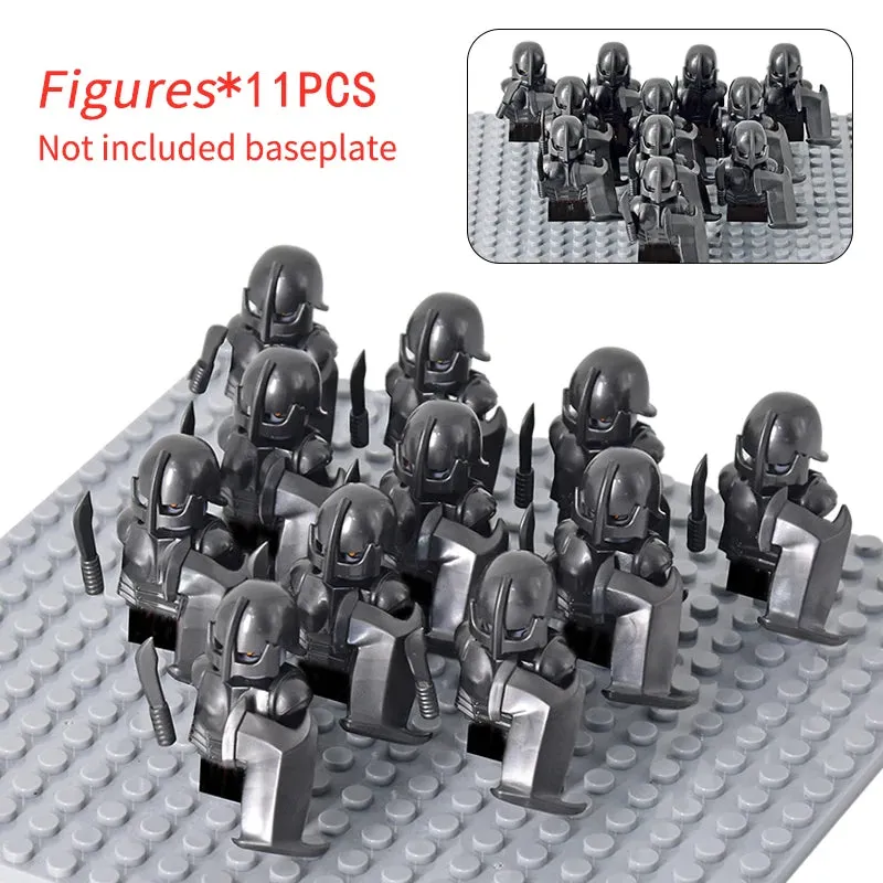 MOC Medieval Dwarf Warrior Elves Knights lotr Figures Building Blocks Accessories Armor Shield Weapon DIY Toys For Children gift