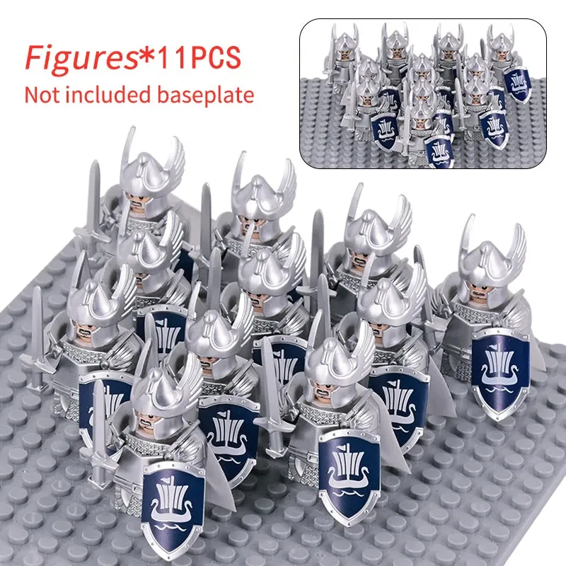 MOC Medieval Dwarf Warrior Elves Knights lotr Figures Building Blocks Accessories Armor Shield Weapon DIY Toys For Children gift