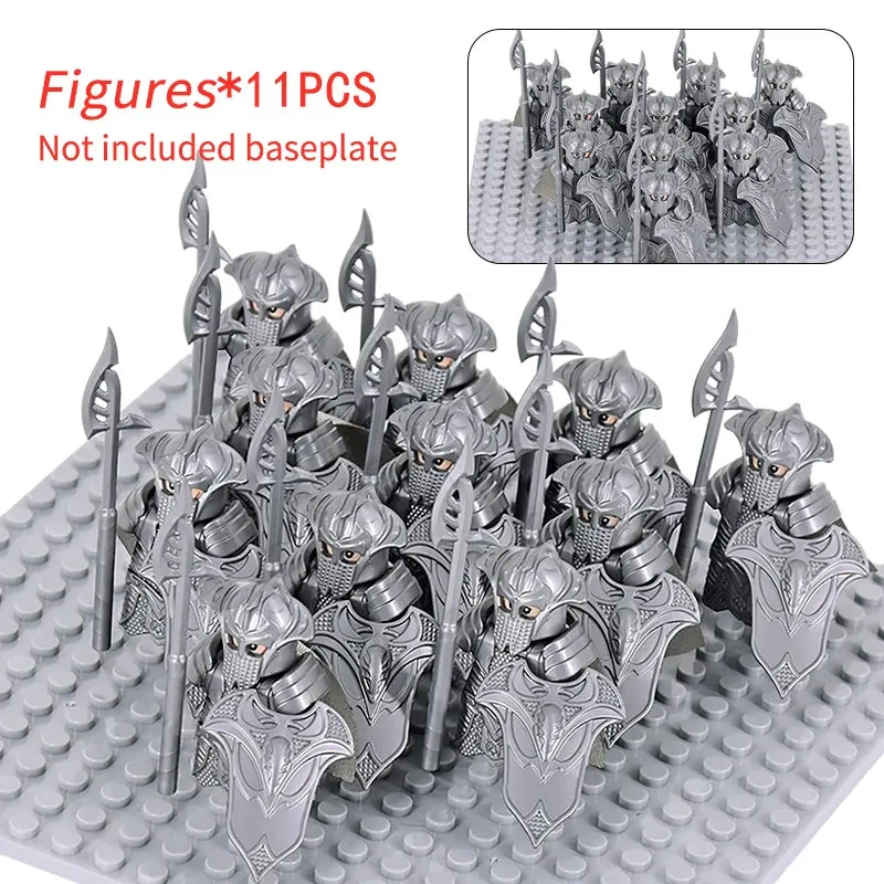 MOC Medieval Dwarf Warrior Elves Knights lotr Figures Building Blocks Accessories Armor Shield Weapon DIY Toys For Children gift