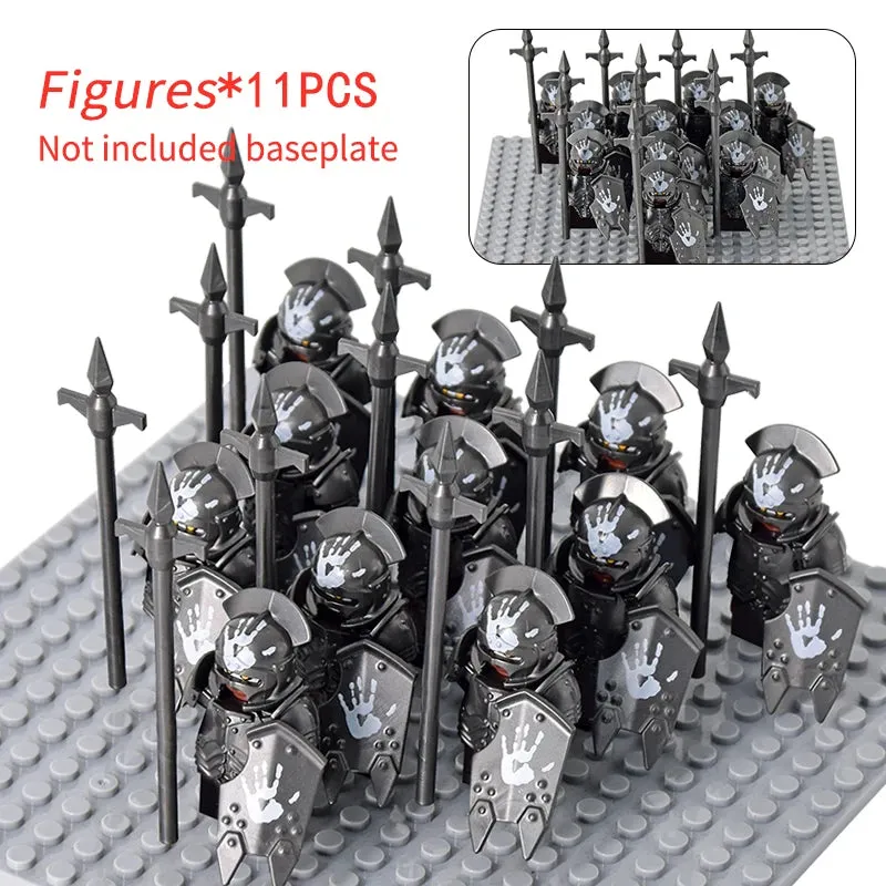MOC Medieval Dwarf Warrior Elves Knights lotr Figures Building Blocks Accessories Armor Shield Weapon DIY Toys For Children gift