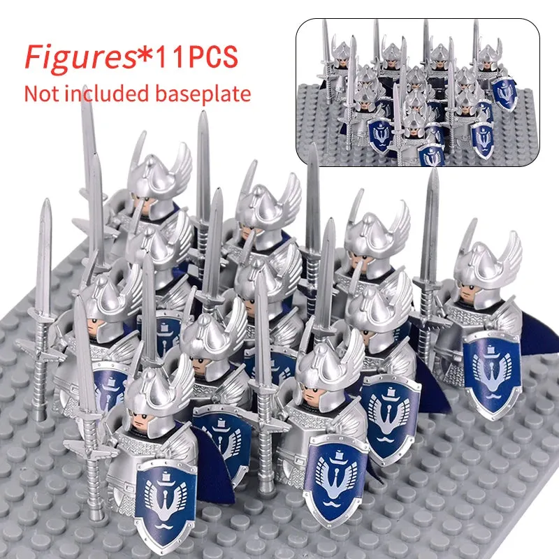 MOC Medieval Dwarf Warrior Elves Knights lotr Figures Building Blocks Accessories Armor Shield Weapon DIY Toys For Children gift