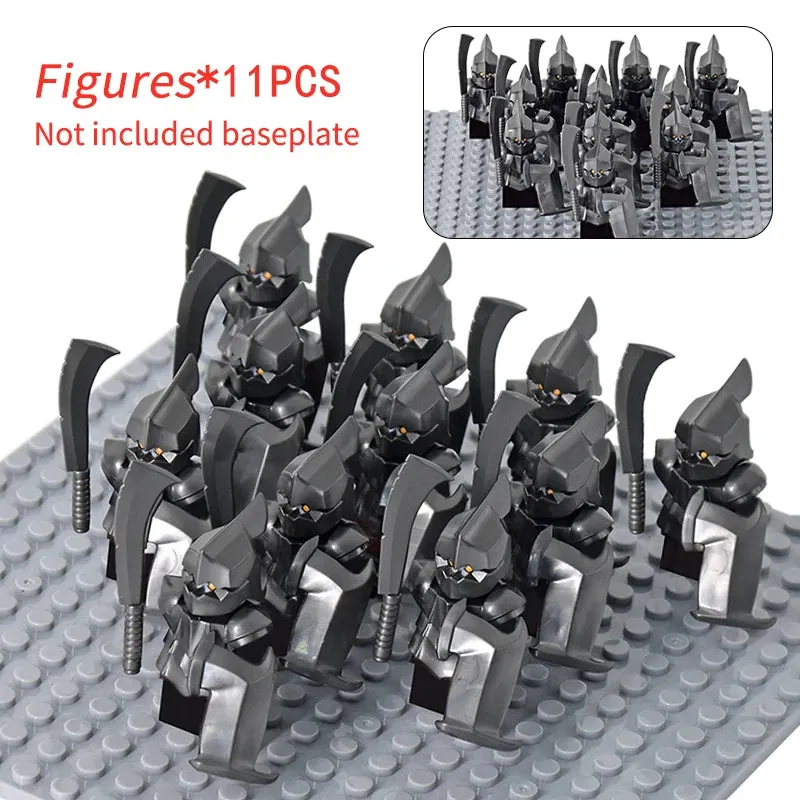 MOC Medieval Dwarf Warrior Elves Knights lotr Figures Building Blocks Accessories Armor Shield Weapon DIY Toys For Children gift