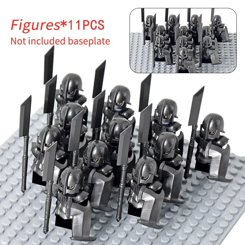 MOC Medieval Dwarf Warrior Elves Knights lotr Figures Building Blocks Accessories Armor Shield Weapon DIY Toys For Children gift