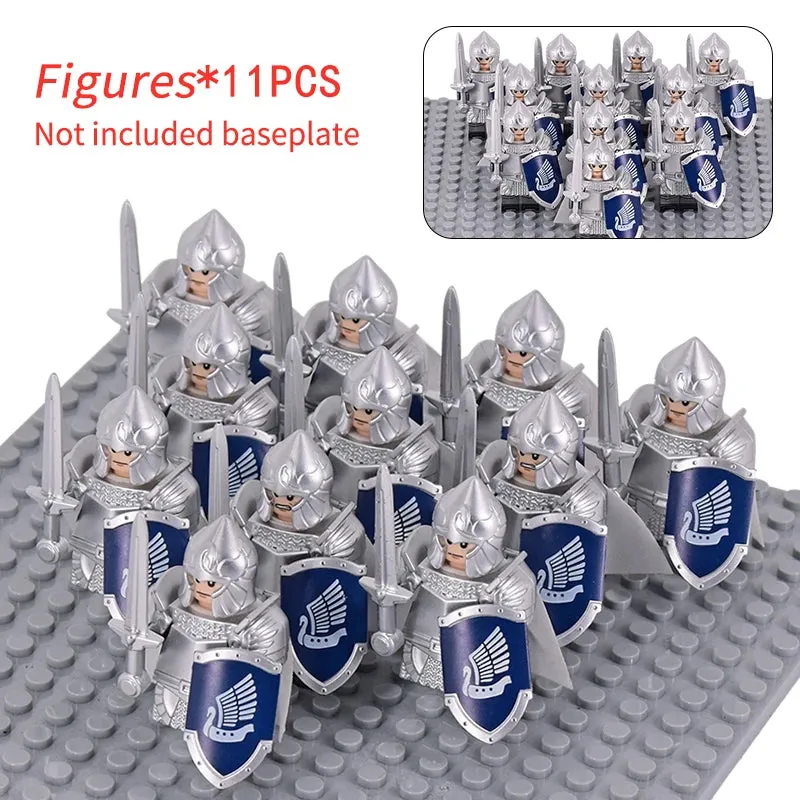MOC Medieval Dwarf Warrior Elves Knights lotr Figures Building Blocks Accessories Armor Shield Weapon DIY Toys For Children gift