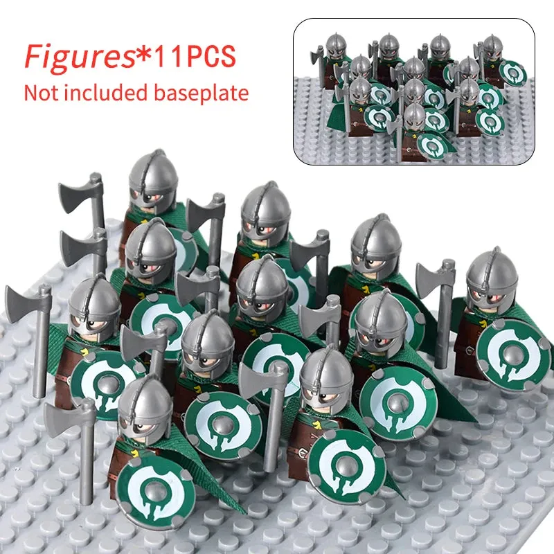 MOC Medieval Dwarf Warrior Elves Knights lotr Figures Building Blocks Accessories Armor Shield Weapon DIY Toys For Children gift