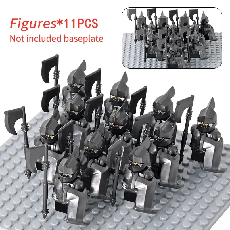 MOC Medieval Dwarf Warrior Elves Knights lotr Figures Building Blocks Accessories Armor Shield Weapon DIY Toys For Children gift