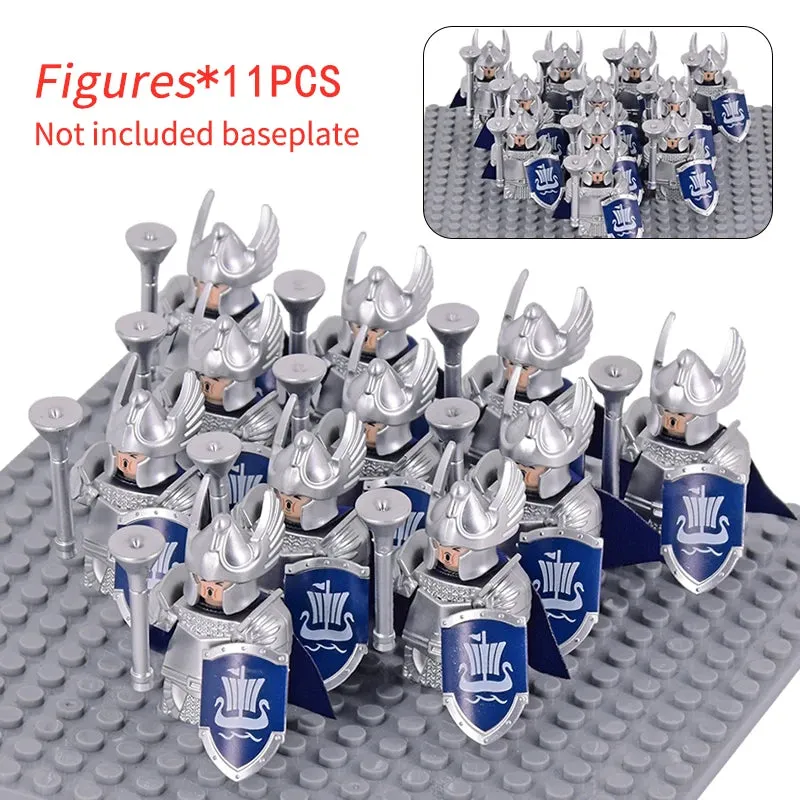 MOC Medieval Dwarf Warrior Elves Knights lotr Figures Building Blocks Accessories Armor Shield Weapon DIY Toys For Children gift