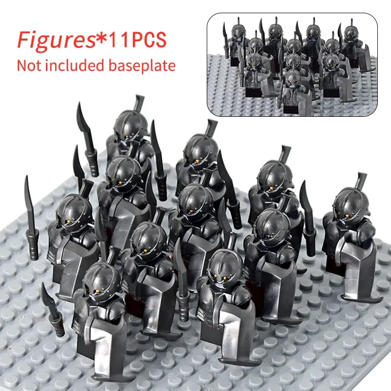 MOC Medieval Dwarf Warrior Elves Knights lotr Figures Building Blocks Accessories Armor Shield Weapon DIY Toys For Children gift