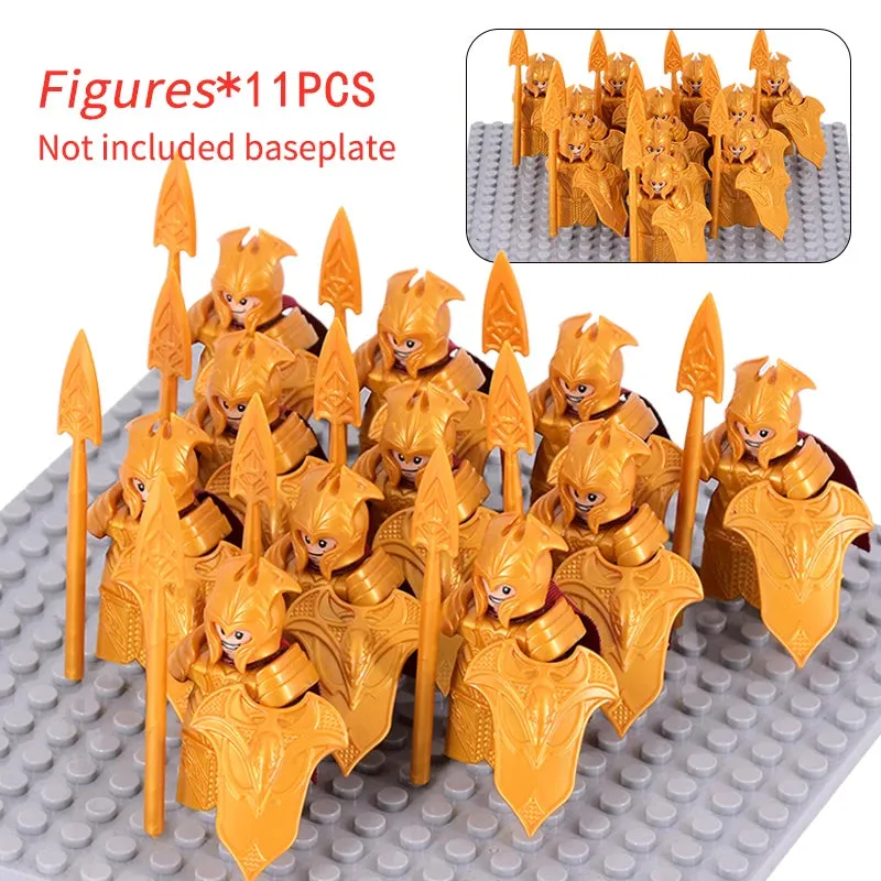 MOC Medieval Dwarf Warrior Elves Knights lotr Figures Building Blocks Accessories Armor Shield Weapon DIY Toys For Children gift