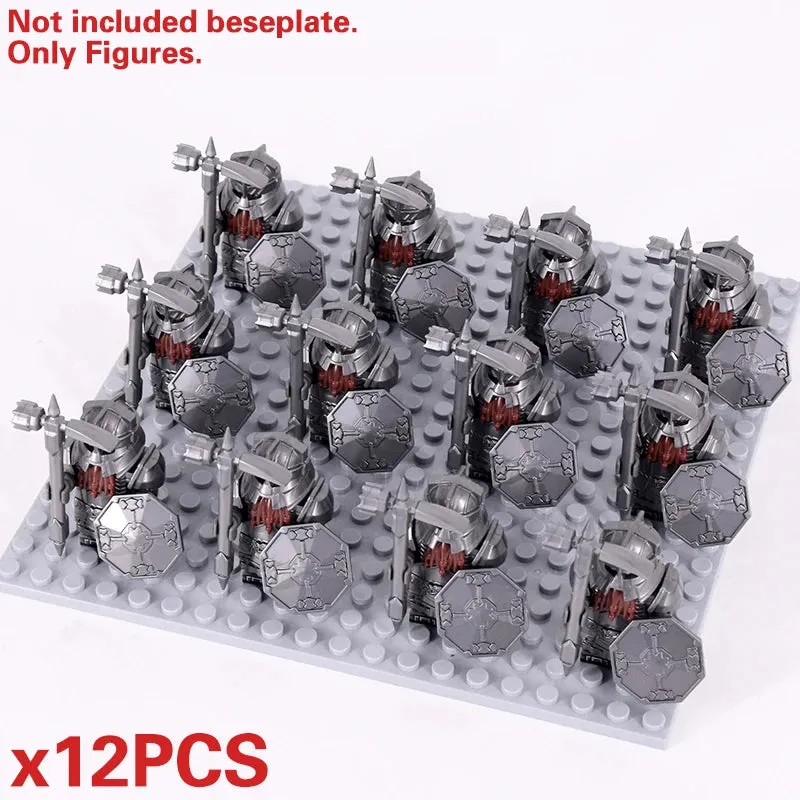 MOC Medieval Dwarf Warrior Elves Knights lotr Figures Building Blocks Accessories Armor Shield Weapon DIY Toys For Children gift