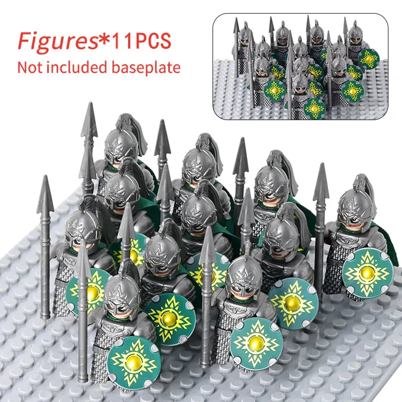 MOC Medieval Dwarf Warrior Elves Knights lotr Figures Building Blocks Accessories Armor Shield Weapon DIY Toys For Children gift