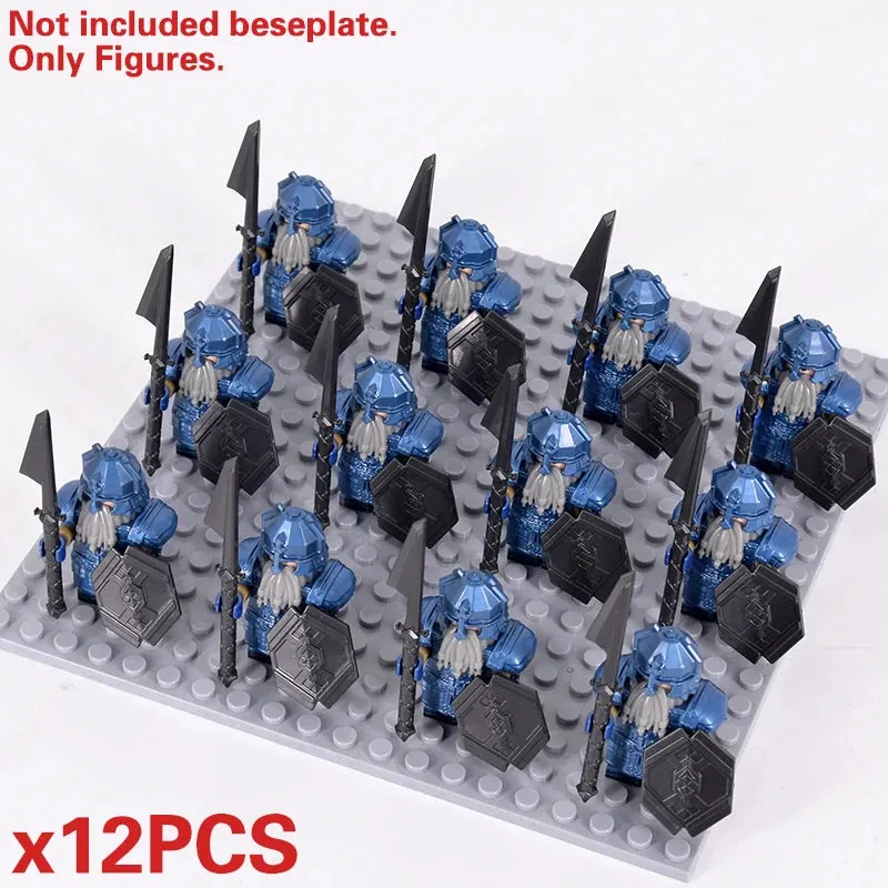 MOC Medieval Dwarf Warrior Elves Knights lotr Figures Building Blocks Accessories Armor Shield Weapon DIY Toys For Children gift