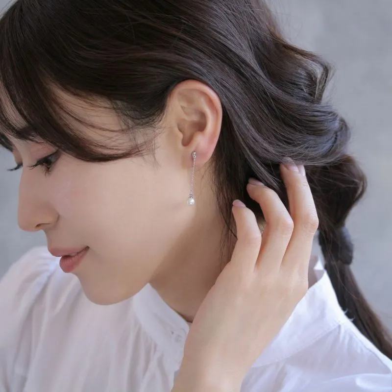 Pearl Drop Loop Fit Clip On Earrings