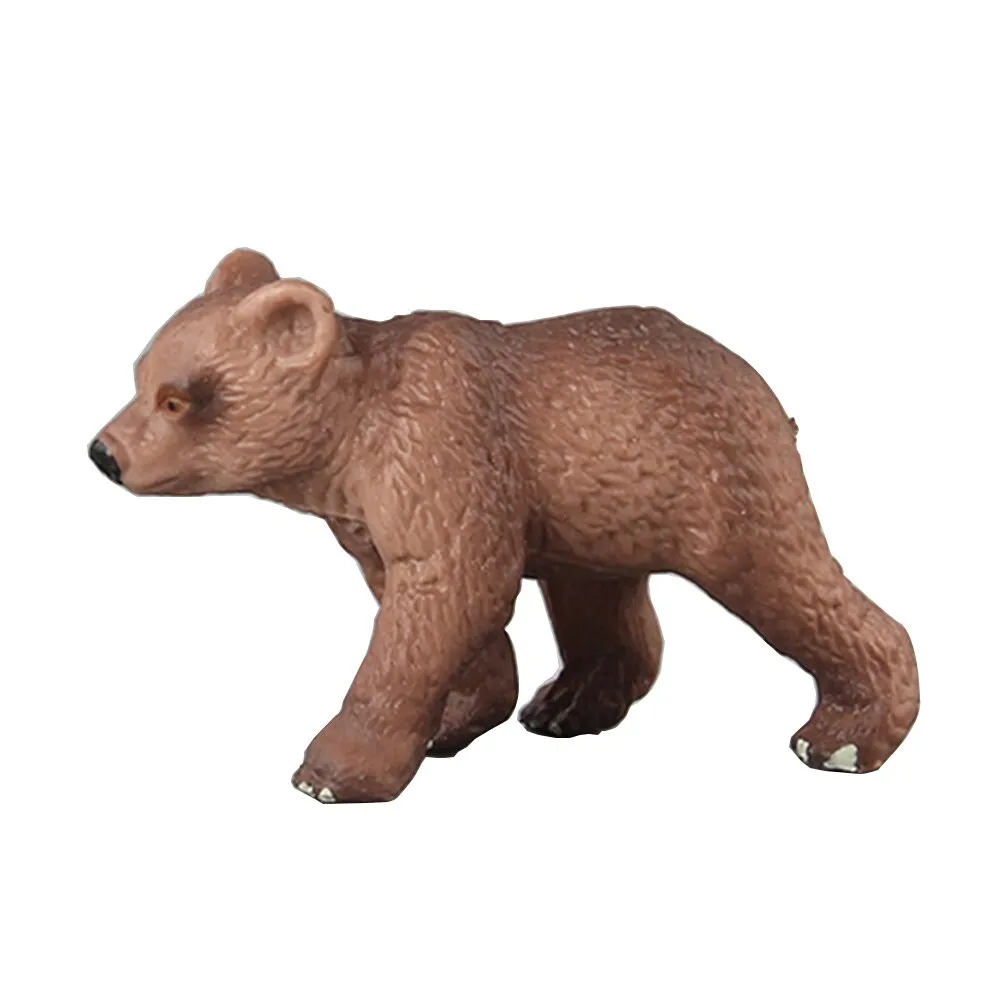 Simulation of wild animal model bear toys children's educational teaching toys baby brown bear fun toy figure home decorations collection enthusiasts