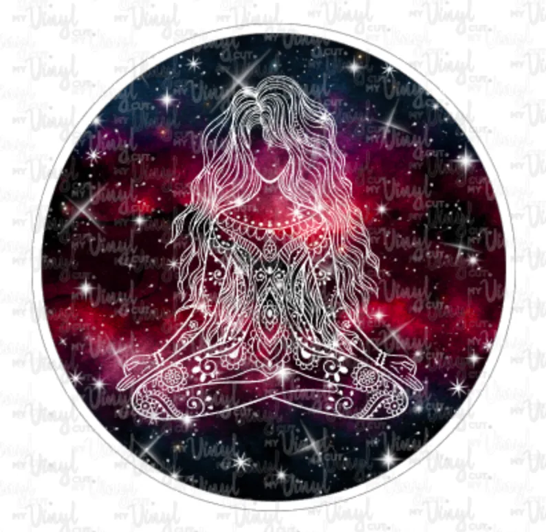 Sticker | 6O | Mandala | Waterproof Vinyl Sticker | White | Clear | Permanent | Removable | Window Cling | Glitter | Holographic