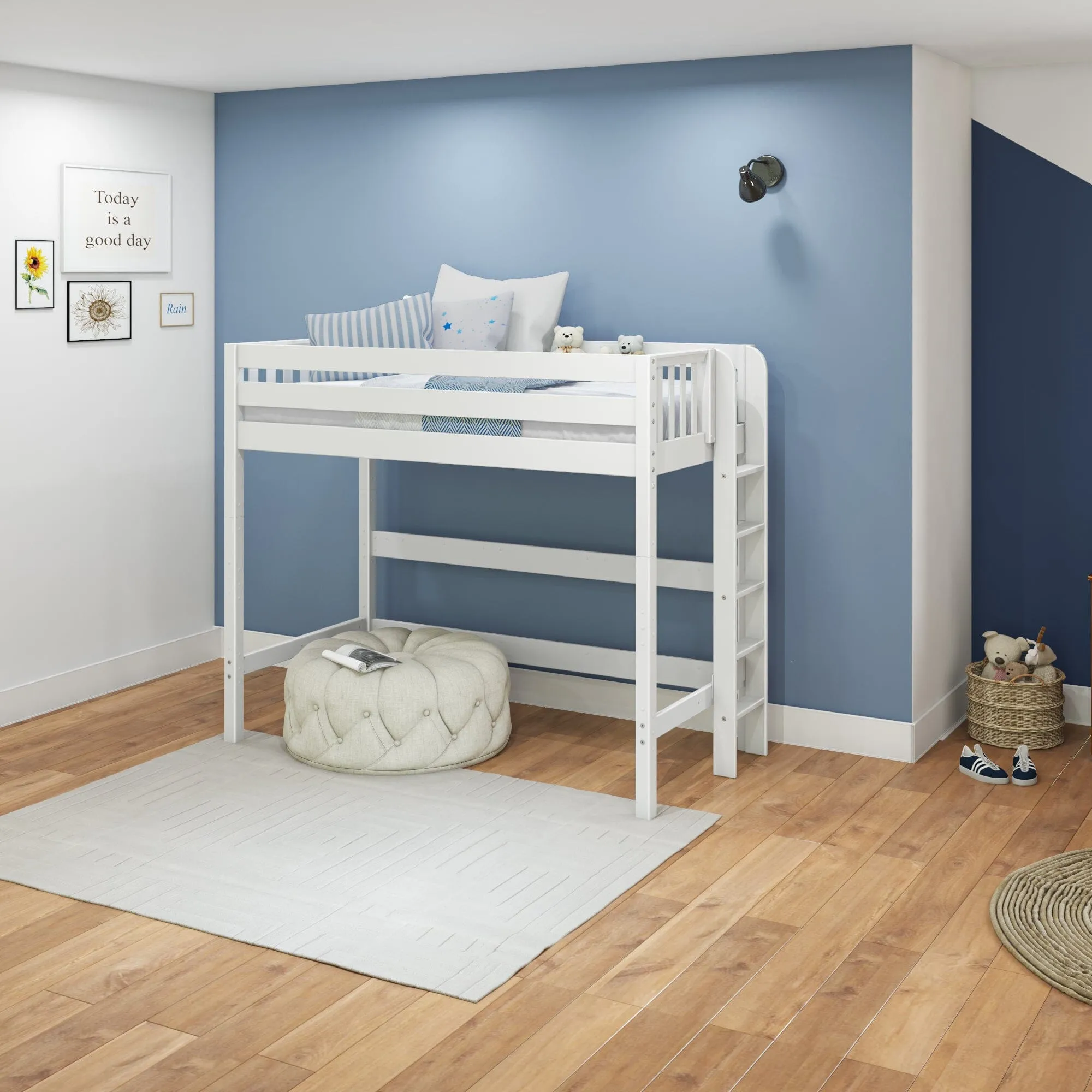 Twin XL High Loft Bed with Ladder on End
